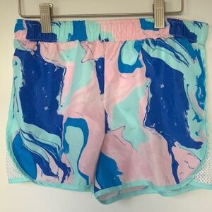 Running Shorts blue and pink